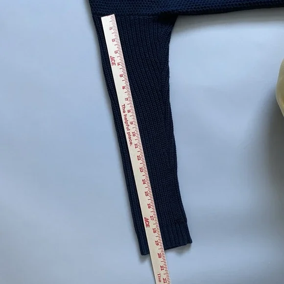 Lauren‎ Ralph Lauren Shawl Collar Fisherman Knit Sweater Navy Blue Size L Large - Picture 9 of 16